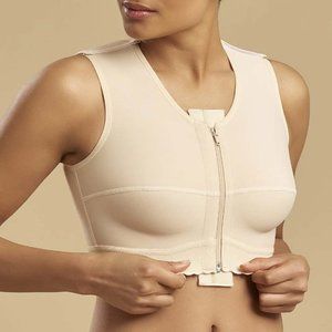 NEW size L 8-10 Beige Marena Recovery Sleeveless Vest w/Zipper front